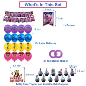 That Girl Lay Girl Birthday Party Decoration, Music Super Girl Theme Party Supplies，That Girl Theme Fans, Kids Birthday Party Supplies