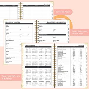 Knagsfa Planner 2023-2024, Jul.2023 - Jun.2024 Weekly Monthly Planner 6.5" x 8.5" with Page Tabs, Hardcover with Inner Pocket, Elastic Band, Thick Paper, Twin-Wire Binding, Bookmark, Pink Love Heart