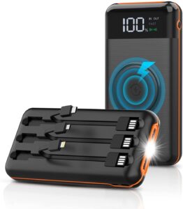 uyayohu portable-power-bank-charger - 36800mah power bank flashlight 5v3.1a fast charger(black)