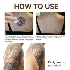 Tattoo Cover Up,Waterproof Invisible Concealer Body Leg Bruise Stretch Scar Dark Spots Vitiligo Skin Makeup Waterproof,Professional Long Lasting Tattoo Cover Up Suitable for Men and Women,1 PC Natural