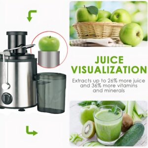 Juicer Machine, 800W Juicer with 3.0" Large Mouth for Whole Fruits and Vegetables, Juice Extractor with 3 Speeds, Easy to Use/Clean,Anti-Drip