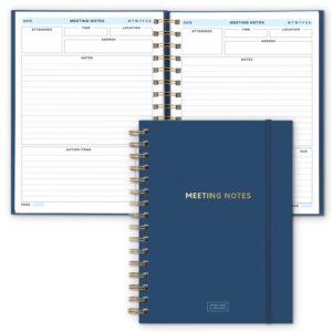 s&o medium meeting notebook for work - professional notebooks for work organization - work organizer notebook - work notebook organizer planner - meeting notes notebook for work - 168 pages, 6.4"x8.4”