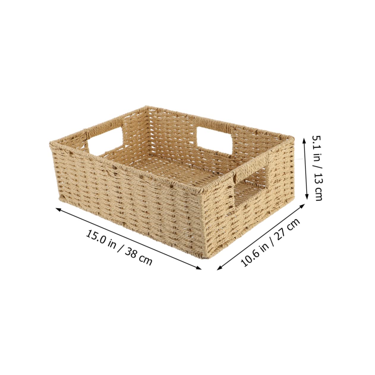 DOITOOL 1pc Rattan Sundries Storage Basket Container Baby Basket Table Top Shelves Toilet Tank Bin Wicker Storage Basket Clothes Rattan Weaving Basket Desktop Basket Vegetable