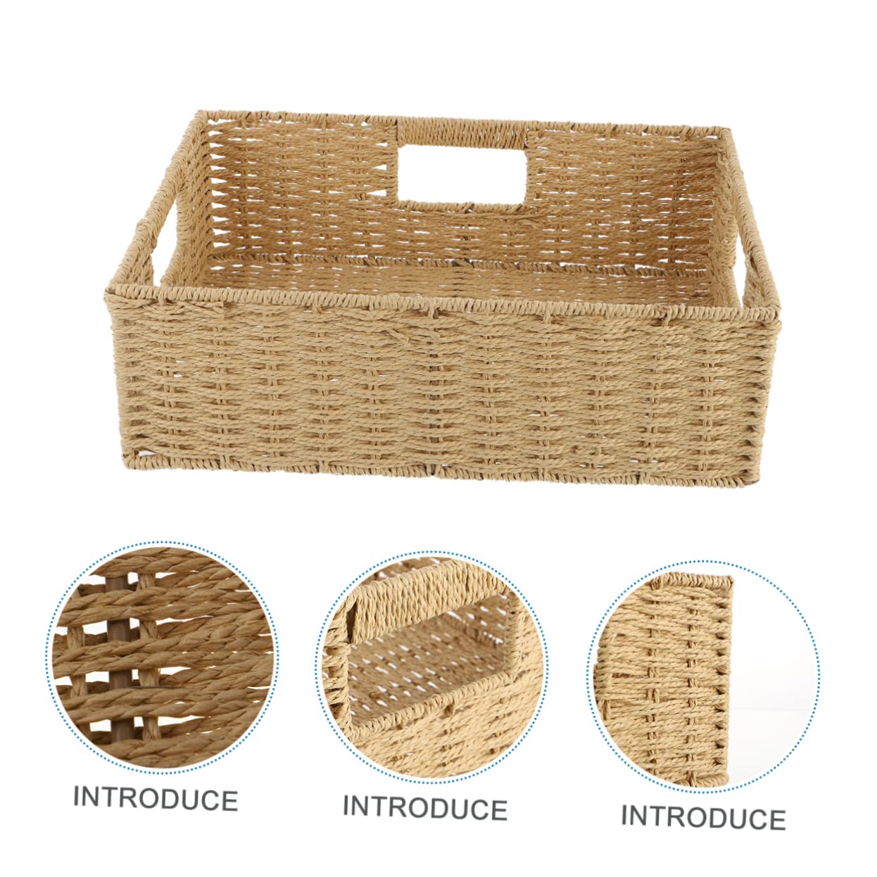 DOITOOL 1pc Rattan Sundries Storage Basket Container Baby Basket Table Top Shelves Toilet Tank Bin Wicker Storage Basket Clothes Rattan Weaving Basket Desktop Basket Vegetable