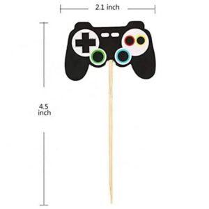 24pcs Video Game Party Themed Party Paper Cake and Cupcake Topper Birthday Anniversary Wedding Engagement Party Decorations