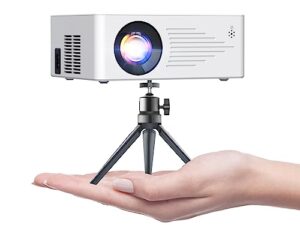 tmy mini projector for iphone, portable projector with 5g wifi and bluetooth, 1080p hd projector【with tripod】, movie projector for ios/android/pc/tv stick/hdmi/av/usb, indoor & outdoor use