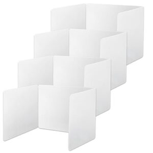 jutieuo 4 pack classroom privacy shields for student desks, heavy duty plastic privacy folder desk partition panel for student testing divider board - reduce distractions, 17"w x 13.5"h x 14"d (white)