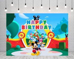 mickey mouse clubhouse backdrop for birthday party supplies 5x3ft park photo backgrounds mickey mouse clubhouse theme baby shower banner for birthday cake table decoration