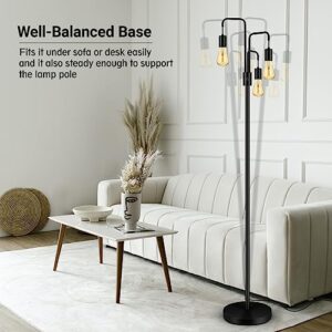 BoostArea Industrial Floor Lamp for Living Room,Modern Standing Lamp Stand Up Lamp with 3 Light, Bulbs Not Included,Simple Design Floor Lamp for Bedroom, Living Room, Office, Kids Room, Reading