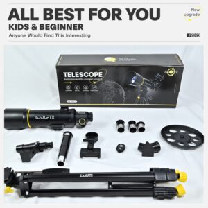 Telescope, 70mm Aperture 400mm, with Adjustable Tripod, Entry-Level, Ideal Choice for Family, Adults, and Children's Education, Includes Extra Finder Scope, Barlow Lens, Carry Bag, and Phone Adapter