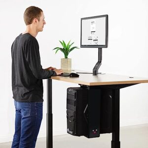 Under Desk PC Mount for Large Tower, Heavy Duty & Easy Adjust the Height by Pressing One Button (12" to 21"), Width Adjustable from 5" to 10" - Computer Mount PC Holder Under Desk, Holds up to 55lbs