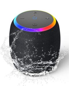 zicoroop bluetooth speakers,portable wireless speaker with 15w stereo sound, ipx6 waterproof speaker with led light, bluetooth tws, portable speaker for shower outdoor party beach camping