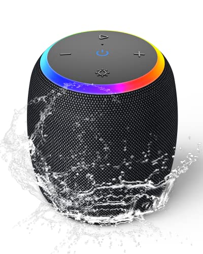 ZICOROOP Bluetooth Speakers,Portable Wireless Speaker with 15W Stereo Sound, IPX6 Waterproof Speaker with LED Light, Bluetooth TWS, Portable Speaker for Shower Outdoor Party Beach Camping