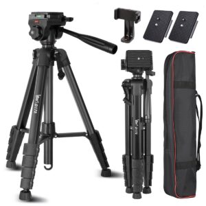 tripod, lusweimi 74-inch camera tripod stand with travel bag for photography/video recording, professional heavy duty tripod with wireless remote & phone holder for dslr/slr/dv/projector/phone
