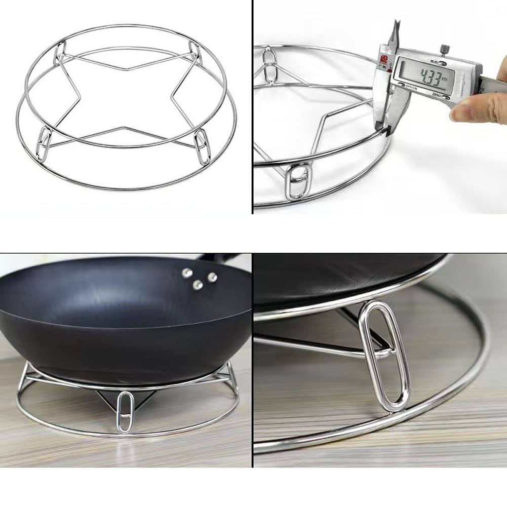 1PC Stainless Steel Pan Pot Holder Round Potholder Metal Pan Holder Rack for Milk Pot Holder Cooking Home Kitchen Restaurant