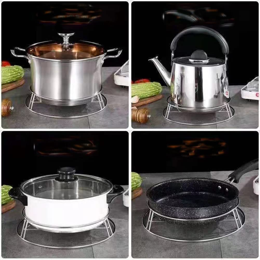 1PC Stainless Steel Pan Pot Holder Round Potholder Metal Pan Holder Rack for Milk Pot Holder Cooking Home Kitchen Restaurant