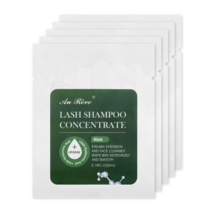 lash shampoo concentrate 5ml*5 lash cleanser for extensions update prolong lash concentrate non-irritation eyelash shampoo for salon-better eyelash cleaning care experience, aloe
