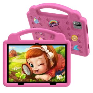 kids tablet 10 inch, android 12 tablet 3gb ram 64gb storage,tablet for kids with time limits, age filters, and more with parental controls,google playstore youtube netflix for boys girls (pink)
