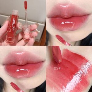 New Irven 2Pcs Bear Lip Glaze Jelly Lipstick,Liquid Lipstick Cute Bear Lipgloss Moisturizing Lip Stain Plumping Water Lip Gloss Waterproof Long Lasting Cheek Rouge Tint Cosmetics Bear Beauty Makeup