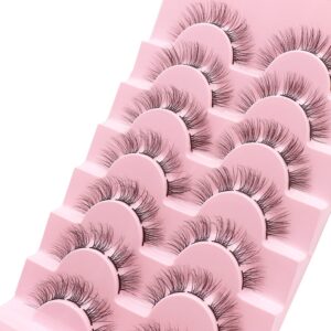 Veleasha Lash Clusters 3D Fluffy & Wispy DIY Individual Lashes Handmade & Lightweight False Eyelashes 7 Pairs Pack Natural Look Eyelashes (Cluster 01)