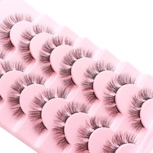 Veleasha Lash Clusters 3D Fluffy & Wispy DIY Individual Lashes Handmade & Lightweight False Eyelashes 7 Pairs Pack Natural Look Eyelashes (Cluster 01)