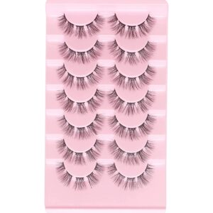 Veleasha Lash Clusters 3D Fluffy & Wispy DIY Individual Lashes Handmade & Lightweight False Eyelashes 7 Pairs Pack Natural Look Eyelashes (Cluster 01)