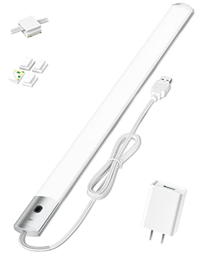 Under Counter Lights for Kitchen, Plug in Under Cabinet Light with Memory Function, LED Closet Light with 3 Colors 2800/4000/6500k, Super Slim Stepless Dimmable Workbench Light (16 Inches)