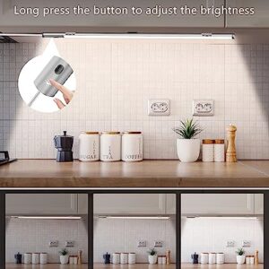 Under Counter Lights for Kitchen, Plug in Under Cabinet Light with Memory Function, LED Closet Light with 3 Colors 2800/4000/6500k, Super Slim Stepless Dimmable Workbench Light (16 Inches)