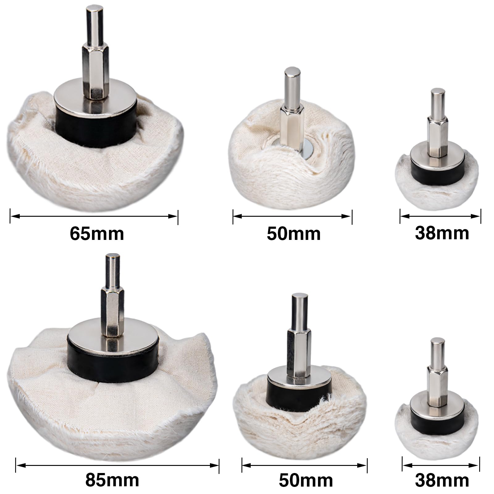 Buffing Wheel for Drill, 11Pcs Wheel Polishing Kit Polishing Wheel for Drill with 0.25" Hex Shafts, Wheel Shaped Polishing Tool for Aluminum Chrome Car Headlight Rim Jewelry Glass Wood Plastic Ceramic