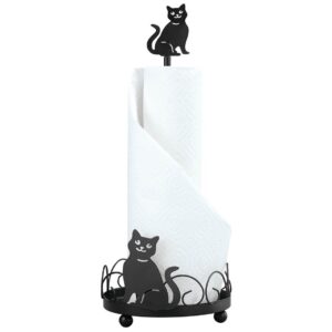 Cat Design Metal Paper Towel Holder, Metal Base for Added Support, Kitchen Storage and Organization – Measures 14" High x 5 3/4" Diameter, by Chef's Pride