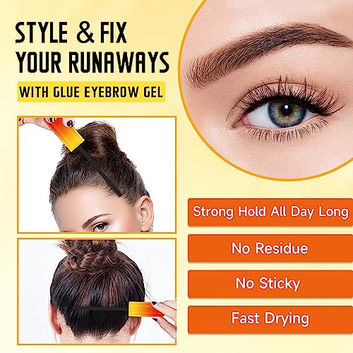 Brow & Edge Styling Gel, 2 in 1 Wand Gel for Styling Brows, No White Residue, Clear Brow Gel Non-Greasy, 16 ml (1 Pack)