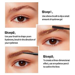 Brow & Edge Styling Gel, 2 in 1 Wand Gel for Styling Brows, No White Residue, Clear Brow Gel Non-Greasy, 16 ml (1 Pack)