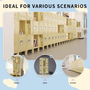 KAER Lockers,Metal Locker, Lockers for Employees, Locker Shelf for School, Gym Locker, Office, Garage, 3-Tier Locker with Mirror, Hooks, Screwdriver, Gloves