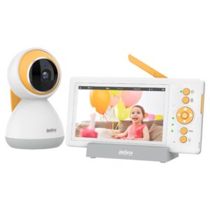 jousecu baby monitor with camera and audio, 5" 720p hd screen video baby monitor with pan-tilt-zoom camera, 30hrs long battery life on eco, no wifi, two way talk, night vision, ideal for new moms