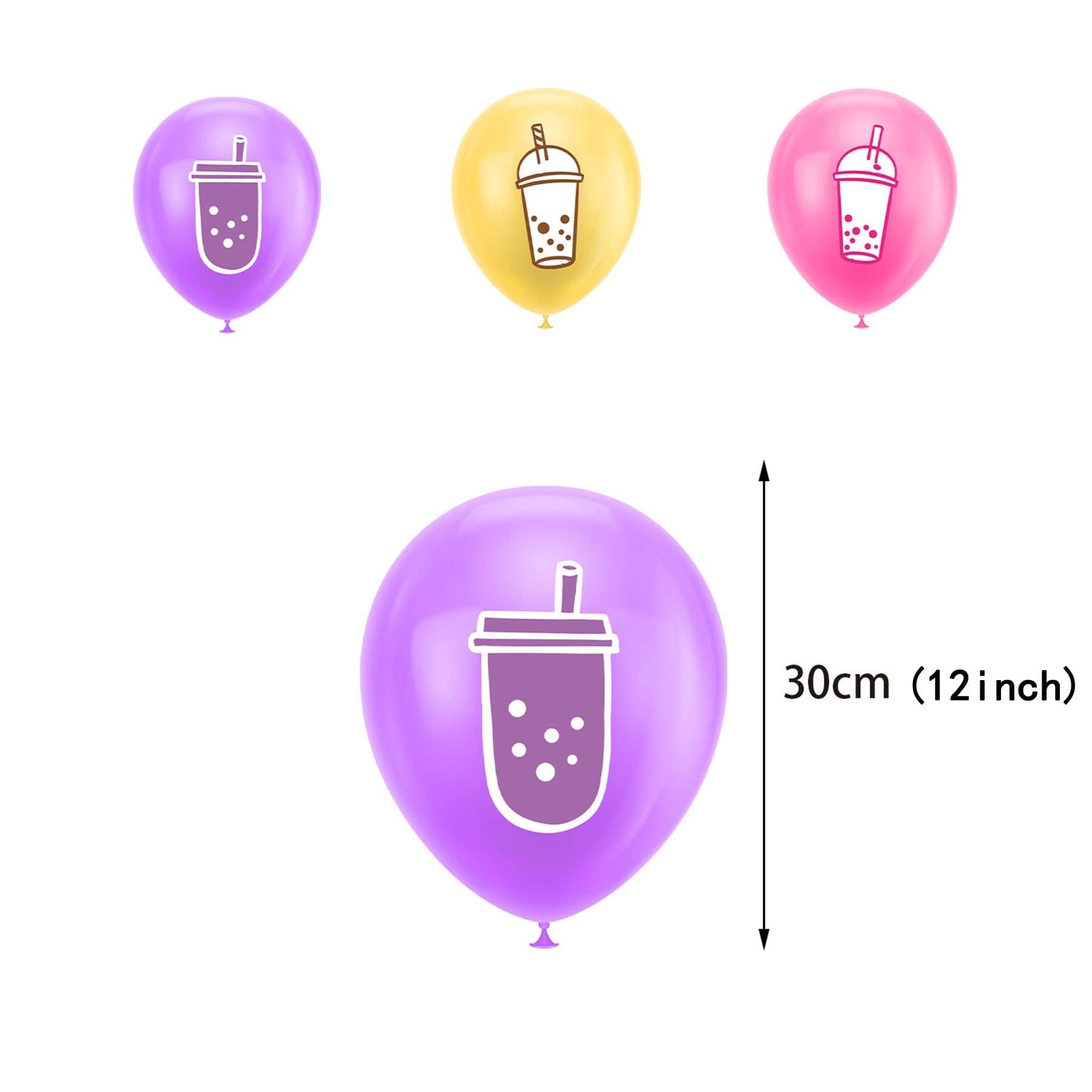 Bubble Tea Party Decorations Boba Tea Birthday Party Supplies Includes Boba Tea Birthday Banner, Spirlas, Cake Topper, Cupcake Toppers, Balloons for Boba Tea Party Decorations Party Favors