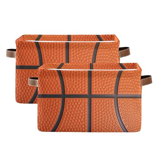 Basketball Rectangular Storage Basket Fabric Organizer Bin Collapsible Organizer Bin with Handles Waterproof Storage Bins for Toys,Books,Clothes,Gifts,Pets-Perfect for Home,Office,Nursery,Dorm,Shelf