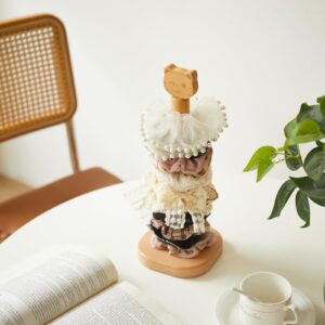 Vinoil Paper Towel Holder Stand - 15.6 Inch Cute Cat Design Kitchen Decor, Wooden Paper Towel Holder Countertop Free Standing，Kitchen Roll Stand Organizer，Scrunchies Holder Stand