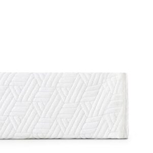 MELLOW 4 Inch Metal Box Spring Mattress Foundation with Wood Slats and Fabric Cover, Twin, White