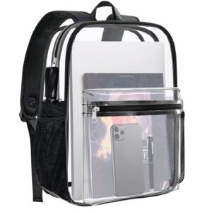 azkaqa clear backpack transparent see through backpack for security sports work travel stadium casual daypack backpacks