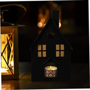 House Tea Light Holder Wedding Decor Iron Candle Holder Candle Cup Wrought Iron Vintage Black Gothic Decor Tin House Candle Holder