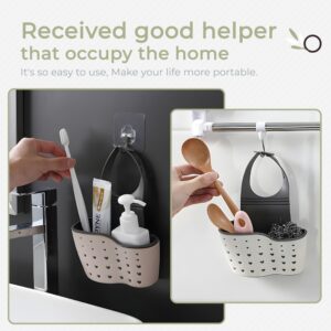 Sponge Holder for Kitchen Sink to Hang from the Faucet. Modern Adjustable Kitchen Sink Sponge Holder with Drain Holes For Drying.