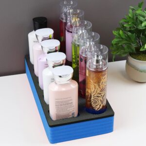 Polar Whale Lotion and Body Spray Stand Organizer Tray Blue Black Durable Foam Washable Waterproof Insert for Home Bathroom Bedroom Office 12 x 6 x 2 Inches 10 Slots