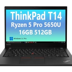 OEM Lenovo ThinkPad T14 Multi-Touch 14" FHD IPS, AMD Ryzen 5 Pro 5650U Hexa Core (Beats Intel i7-1255U), 16GB RAM, 512GB NVMe, FP, WiFi 6E, Backlit KYB, RJ-45, 3YR, W10P, Business Laptop