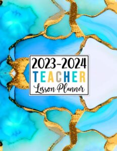 teacher lesson planner 2023-2024: large weekly and monthly teacher organizer calendar | lesson plan grade and record books for teachers (ocean blue cover)