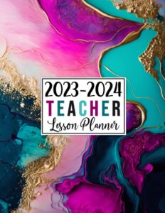 teacher lesson planner 2023-2024: large weekly and monthly teacher organizer calendar | lesson plan grade and record books for teachers (purple and teal cover)