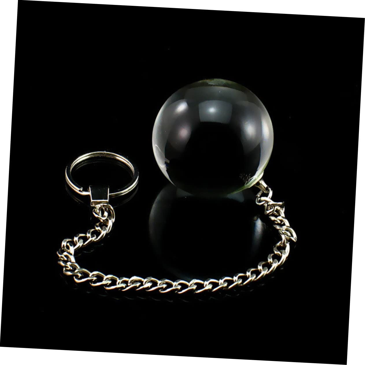 BESPORTBLE Hypnotic Crystal Ball Clear Spiritual Ball Multi-use Crystal Ball Hanging Adorn Spiritual Gemstone Swinging Pendulum Chain Decor Stainless Steel Health Supplies Hypnosis