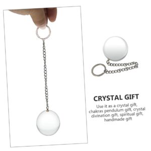 BESPORTBLE Hypnotic Crystal Ball Clear Spiritual Ball Multi-use Crystal Ball Hanging Adorn Spiritual Gemstone Swinging Pendulum Chain Decor Stainless Steel Health Supplies Hypnosis