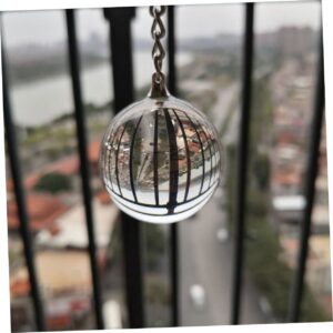 BESPORTBLE Hypnotic Crystal Ball Clear Spiritual Ball Multi-use Crystal Ball Hanging Adorn Spiritual Gemstone Swinging Pendulum Chain Decor Stainless Steel Health Supplies Hypnosis