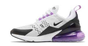 nike women's air max 270 white/black-fuchsia dream ah6789 113 (us_footwear_size_system, adult, women, numeric, medium, numeric_5)