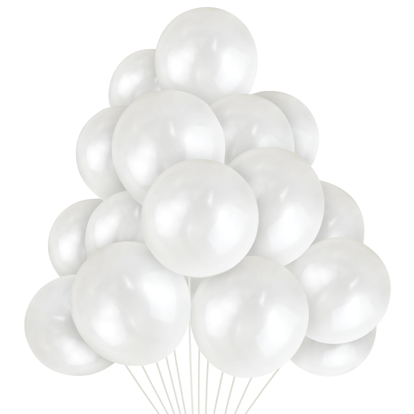 120 Pack Pearl White Balloons, Bright 12 inch Royal White Latex Party Balloons for Birthday Wedding Baby Shower Halloween.